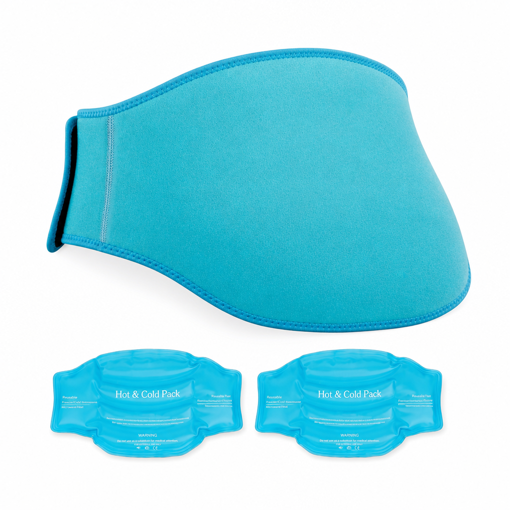 Ice Pack for Back Pain Relief, 2 Pcs, Sciatica Ease Brace, Reusable Gel Lower Back Ice Wrap for Injuries, Hot Cold Compress for Lower Lumbar, Waist, Men Women After Surgery (Blue)