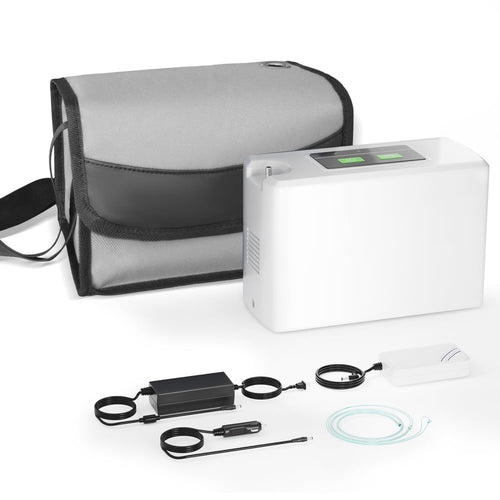 Portable oxygen machine with included accessories