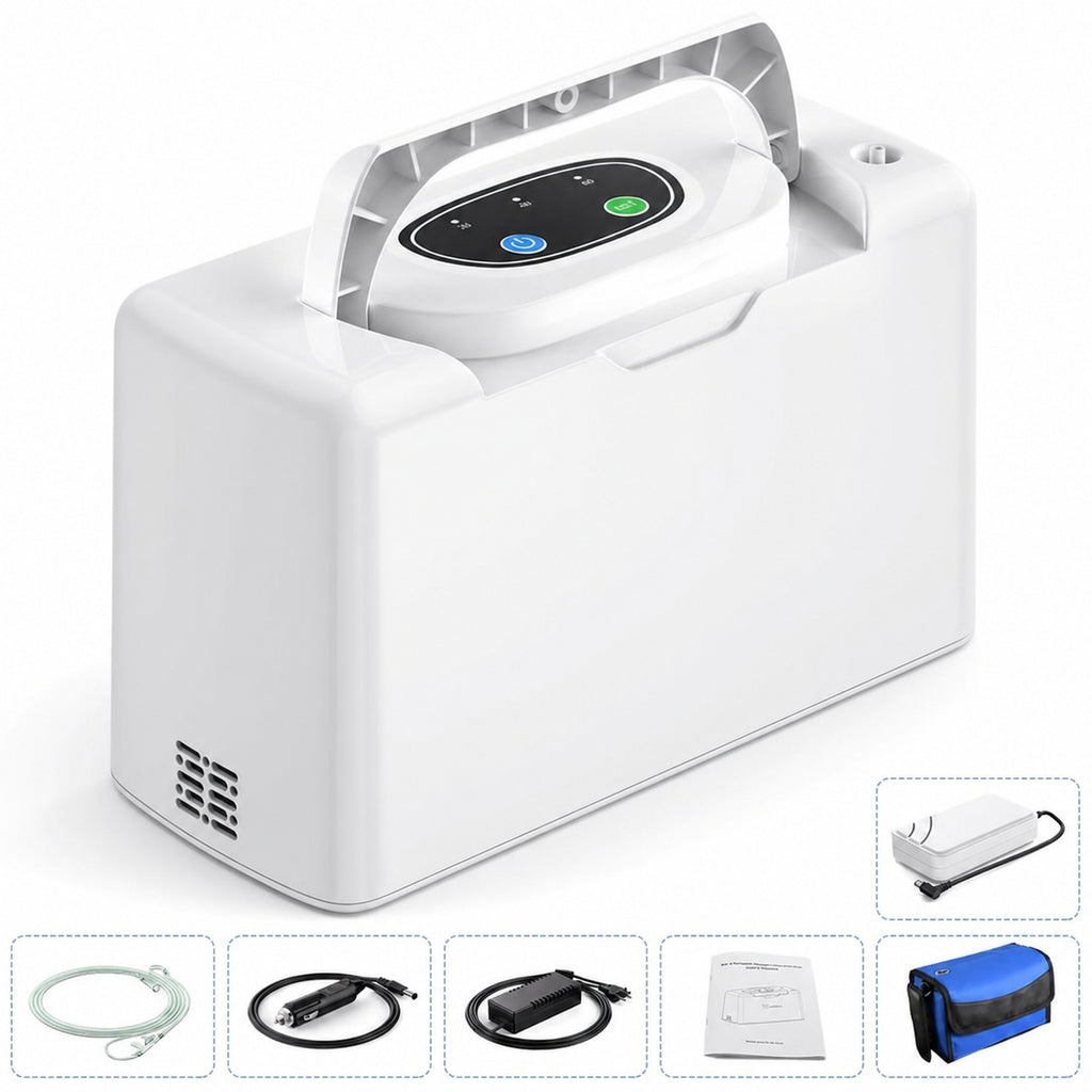 Portable oxygen machine with included accessories