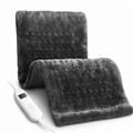 Heating Pad for Back with 10 Heat Settings, 12" x24‘’ Electric Heat Pad for Neck Shoulder Knee Arms Legs, ETL Certified, Gray