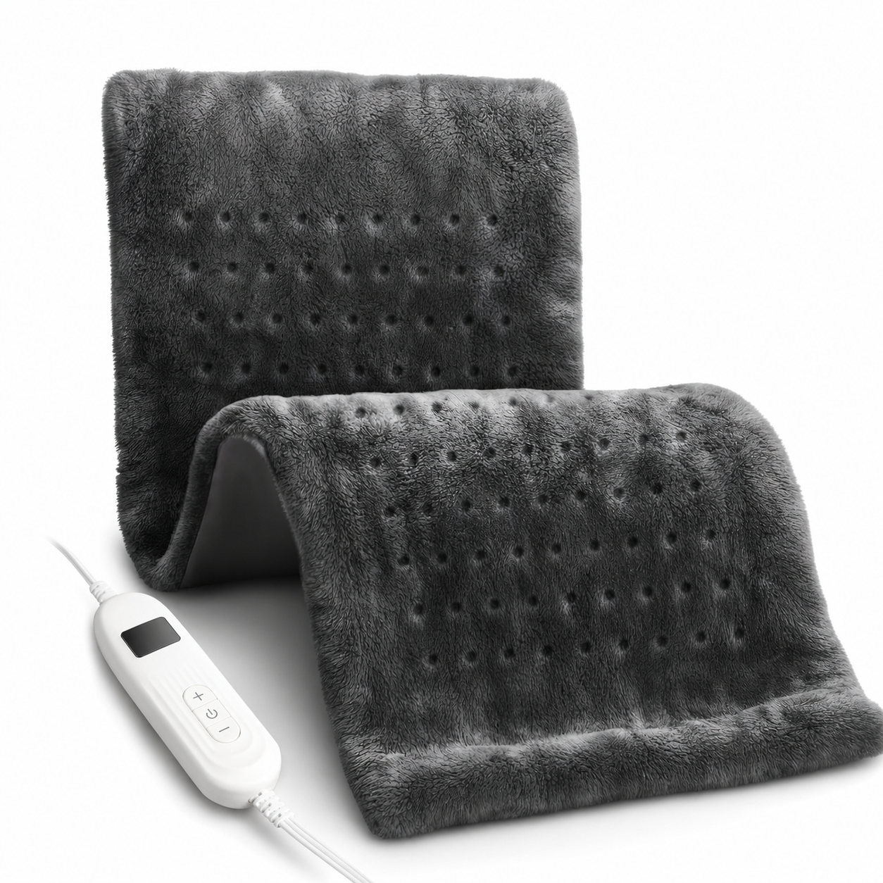 Heating Pad for Back with 10 Heat Settings, 12" x24‘’ Electric Heat Pad for Neck Shoulder Knee Arms Legs, ETL Certified, Gray