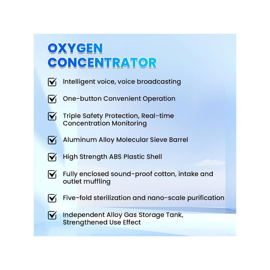 Oxygen Concentrator SH-11 – 1-7L Adjustable Flow, 90% Purity, HD Display, Voice Broadcast, Nebulizer, Home/Clinic Use for Dogs, Cats & Small Animals