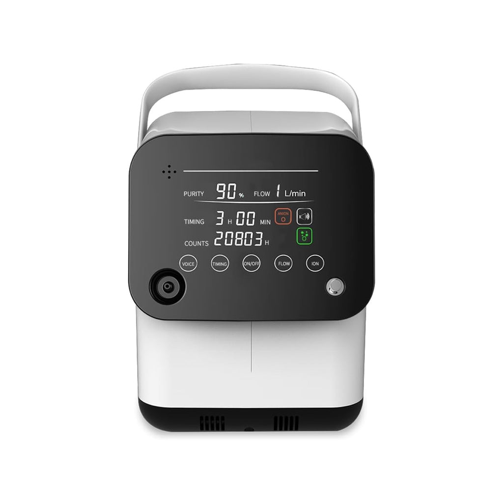 Oxygen Concentrator – 1-7L Adjustable Flow, 90% Oxygen Purity, HD Screen, Atomizer, Remote Control, Home/Clinic Use for Dogs, Cats & Small Animals